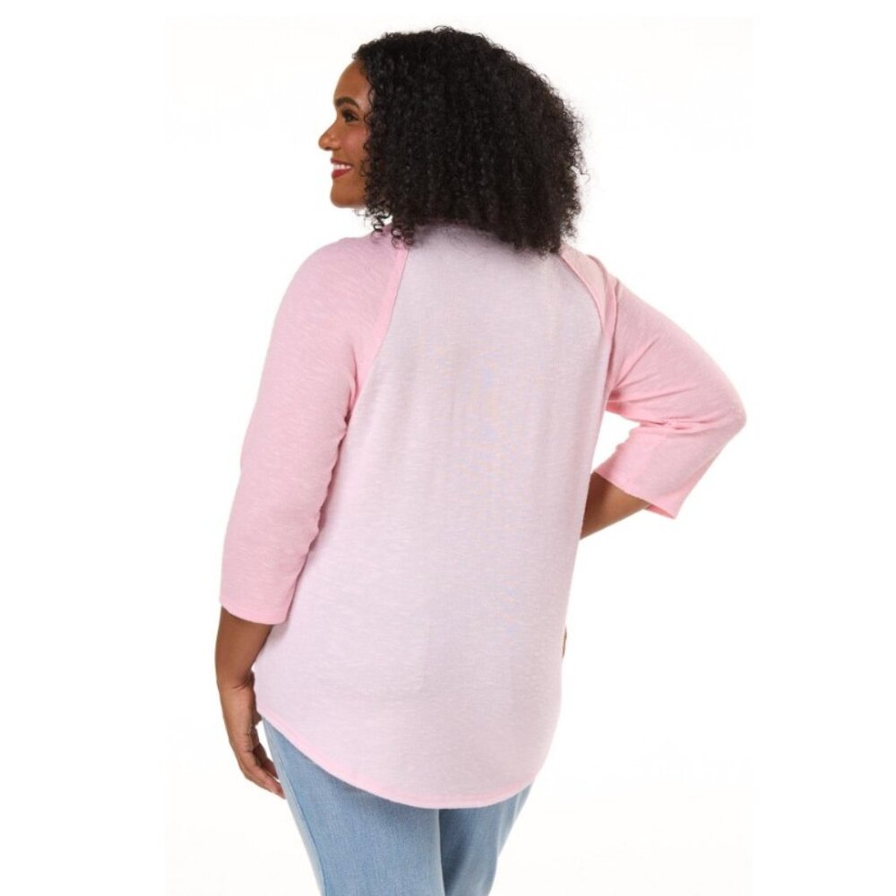 Cato Breast Cancer Awareness In October We Wear Pink Raglan - 18/20 - Picture 2 of 8